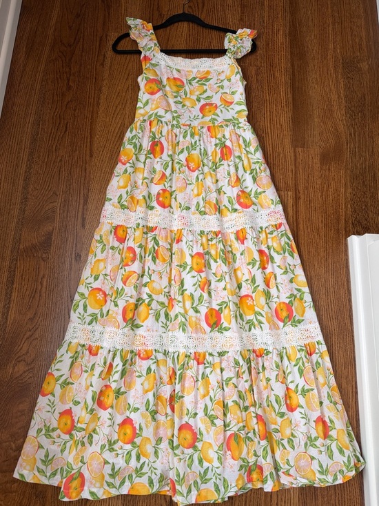Rachel Zoe Dresses & Skirts - Rachel Zoe White Lemon & Orange Floral Maxi Dress